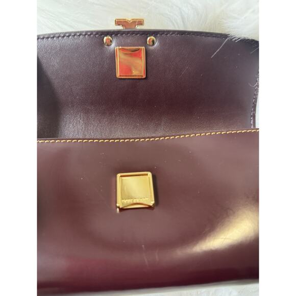 NEW $320 Tory Burch Britten Flap Envelope Wallet Tempranillo Brown Shiny Leather - Picture 8 of 8